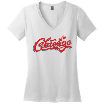 Chicago Baseball Retro Sport Lover Women's V-Neck T-Shirt