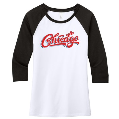 Chicago Baseball Retro Sport Lover Women's Tri-Blend 3/4-Sleeve Raglan Shirt