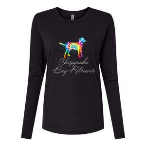 Chesapeake Bay Retriever Tie Dye Rainbow Dog Mom Lover Great Gift Womens Cotton Relaxed Long Sleeve T-Shirt