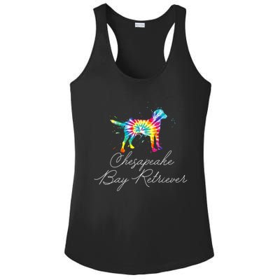 Chesapeake Bay Retriever Tie Dye Rainbow Dog Mom Lover Great Gift Ladies PosiCharge Competitor Racerback Tank