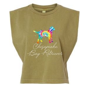 Chesapeake Bay Retriever Tie Dye Rainbow Dog Mom Lover Great Gift Garment-Dyed Women's Muscle Tee