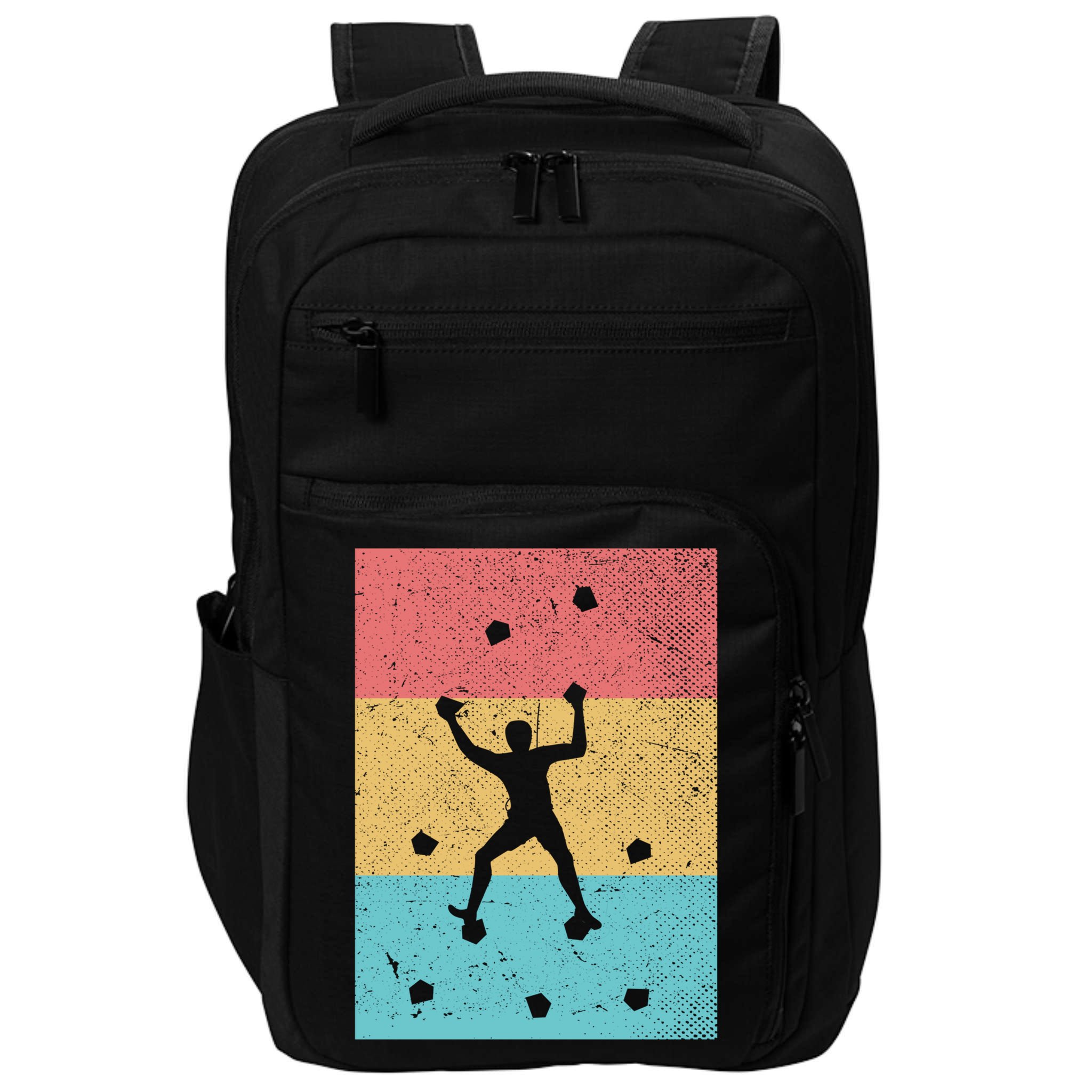 Climb Boulder Retro Wall Climber Sports Hobby Climbing Gift Impact Tech Backpack