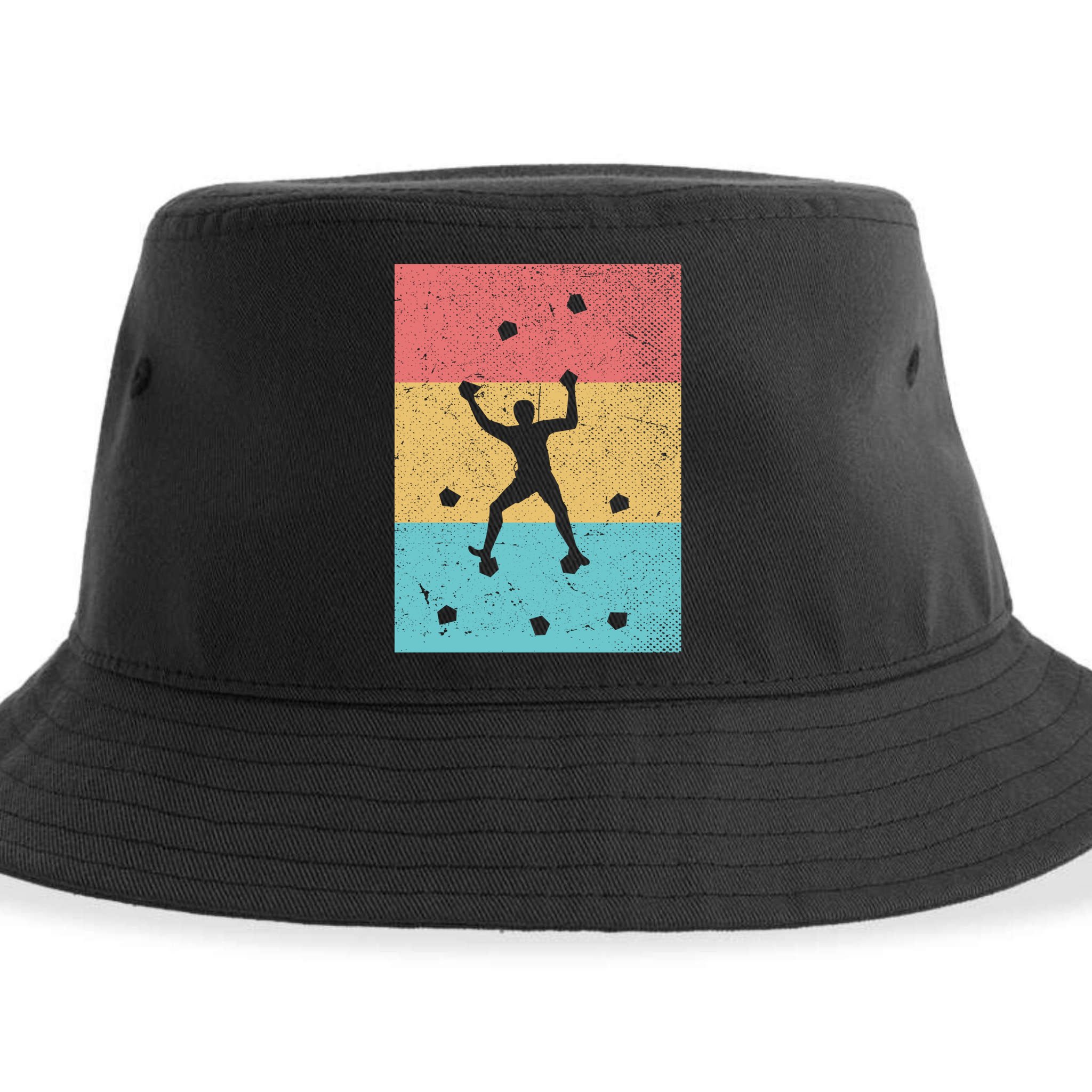 Climb Boulder Retro Wall Climber Sports Hobby Climbing Gift Sustainable Bucket Hat