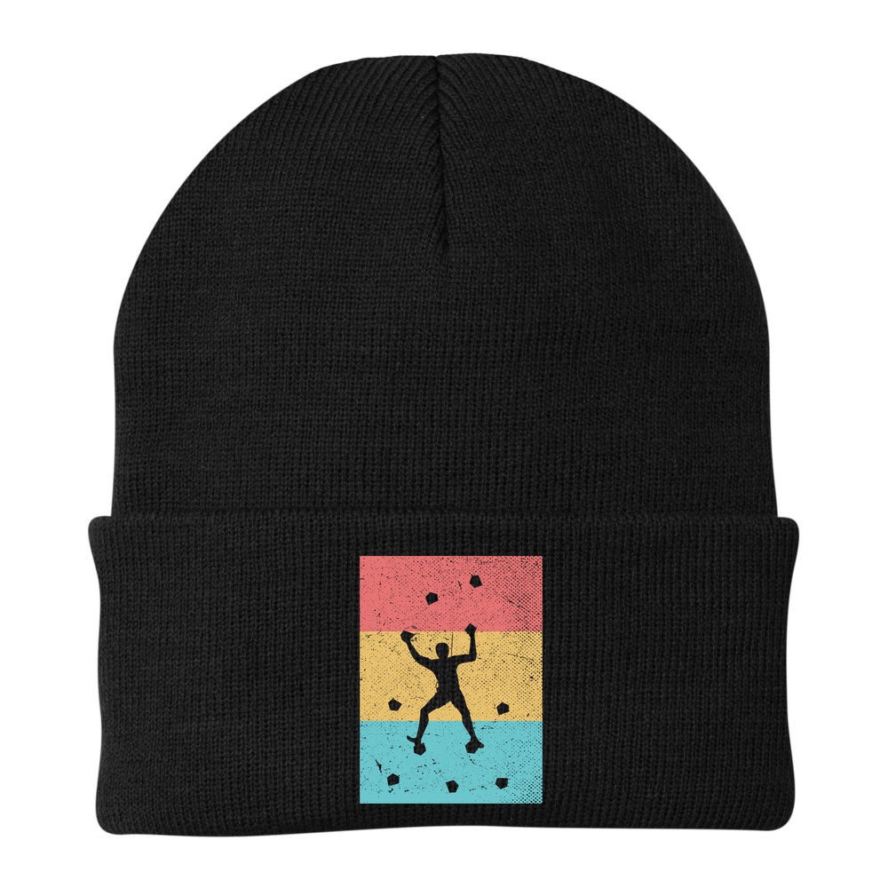 Climb Boulder Retro Wall Climber Sports Hobby Climbing Gift Beanie