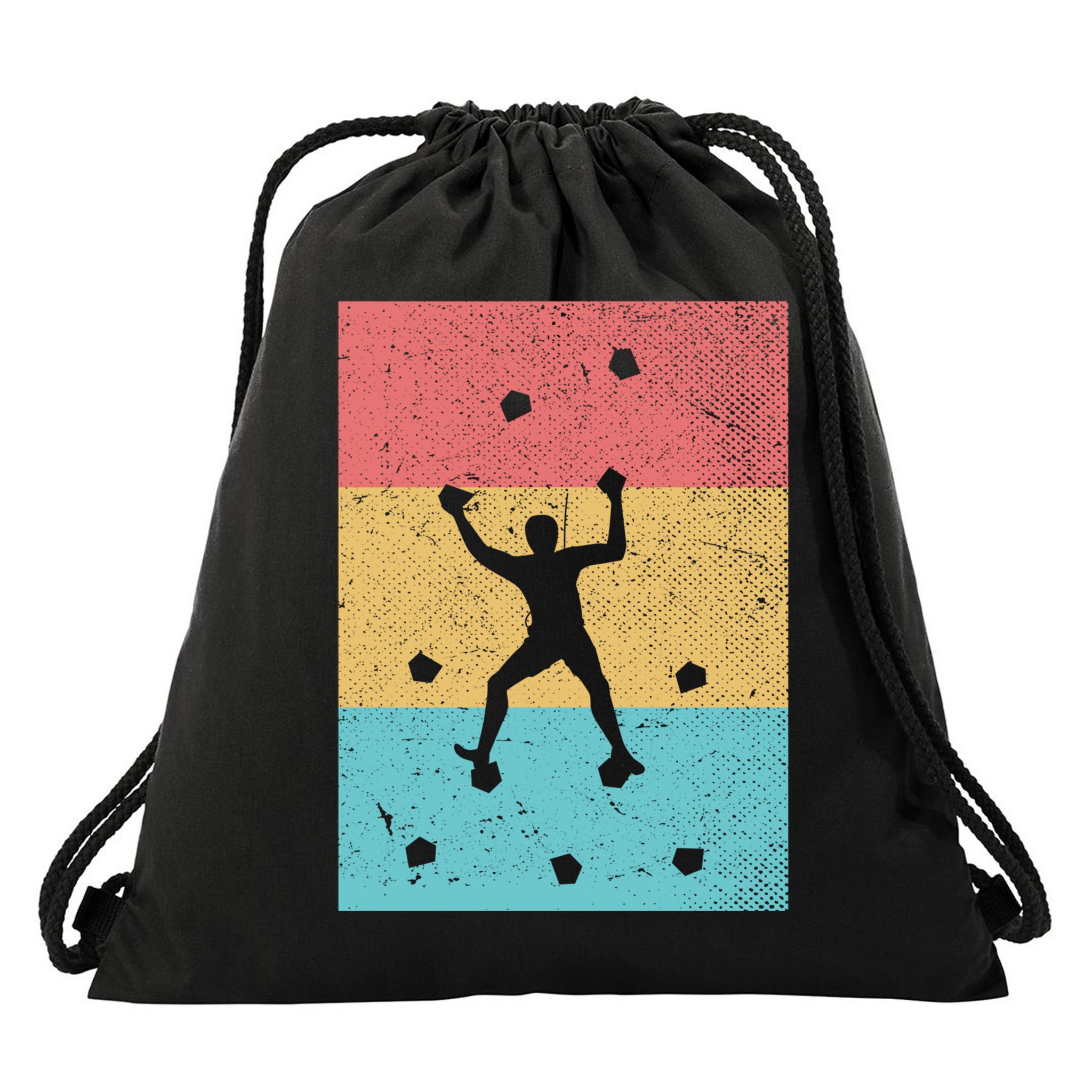 Climb Boulder Retro Wall Climber Sports Hobby Climbing Gift Drawstring Bag