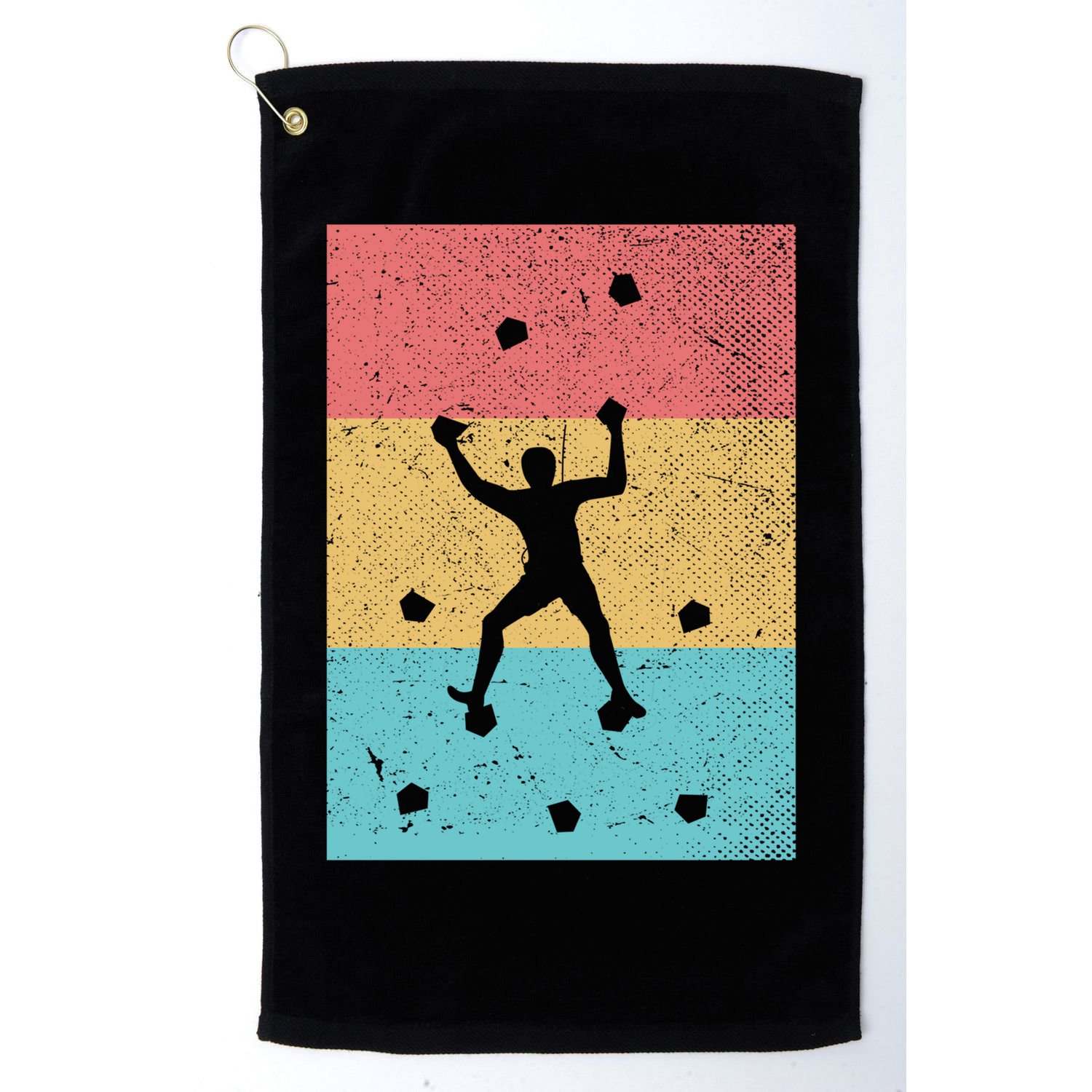 Climb Boulder Retro Wall Climber Sports Hobby Climbing Gift Golf Towel