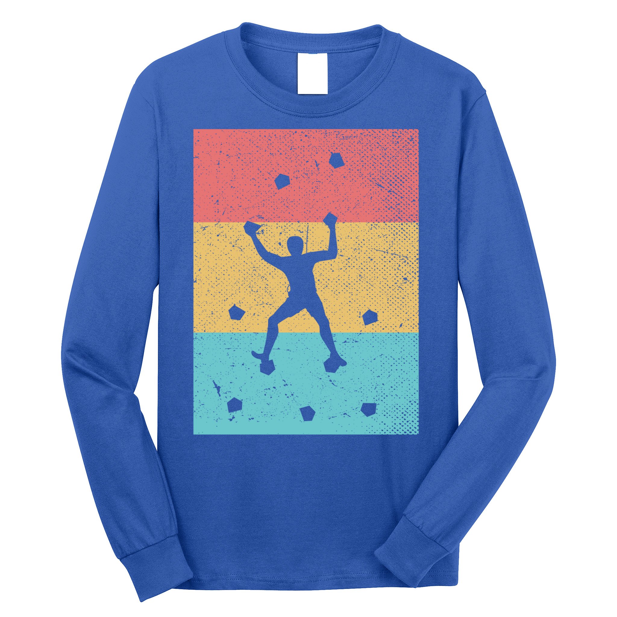 Climb Boulder Retro Wall Climber Sports Hobby Climbing Gift Long Sleeve Shirt