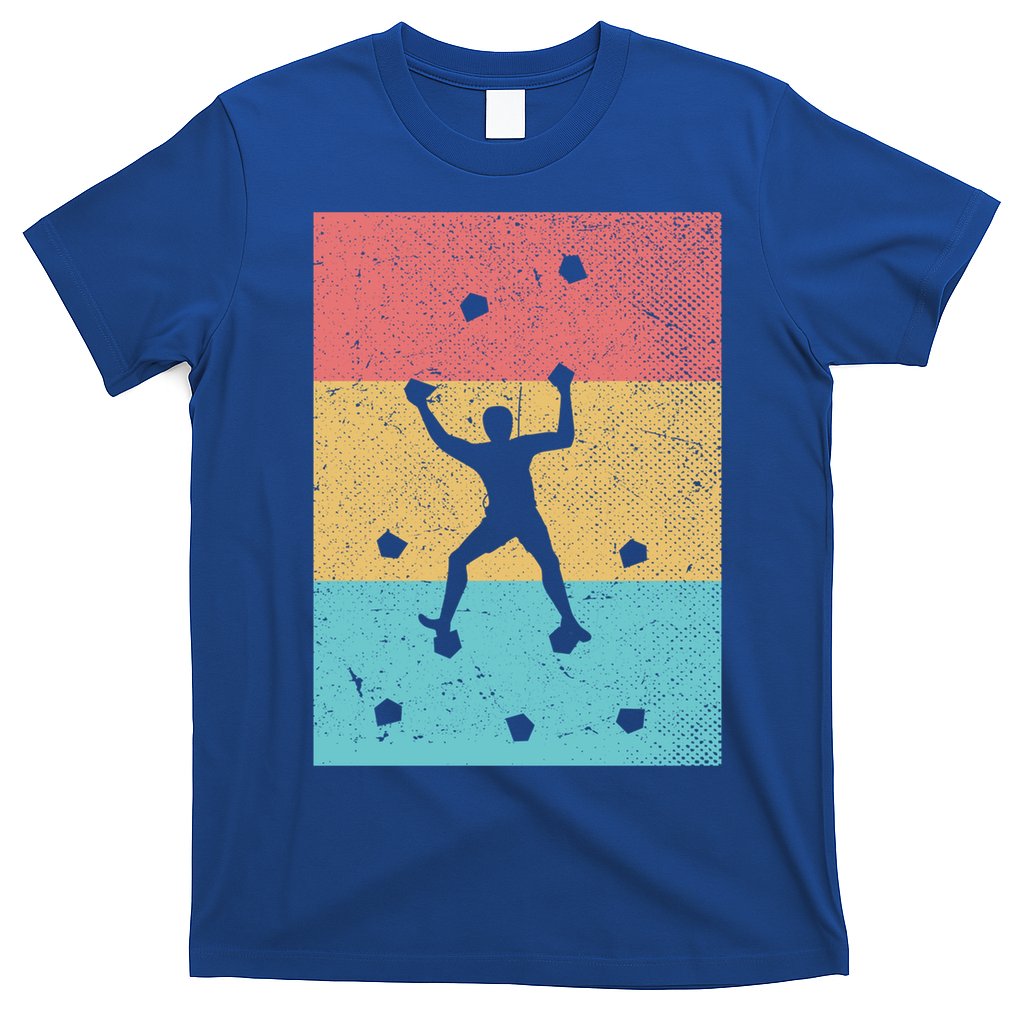 Climb Boulder Retro Wall Climber Sports Hobby Climbing Gift T-Shirt