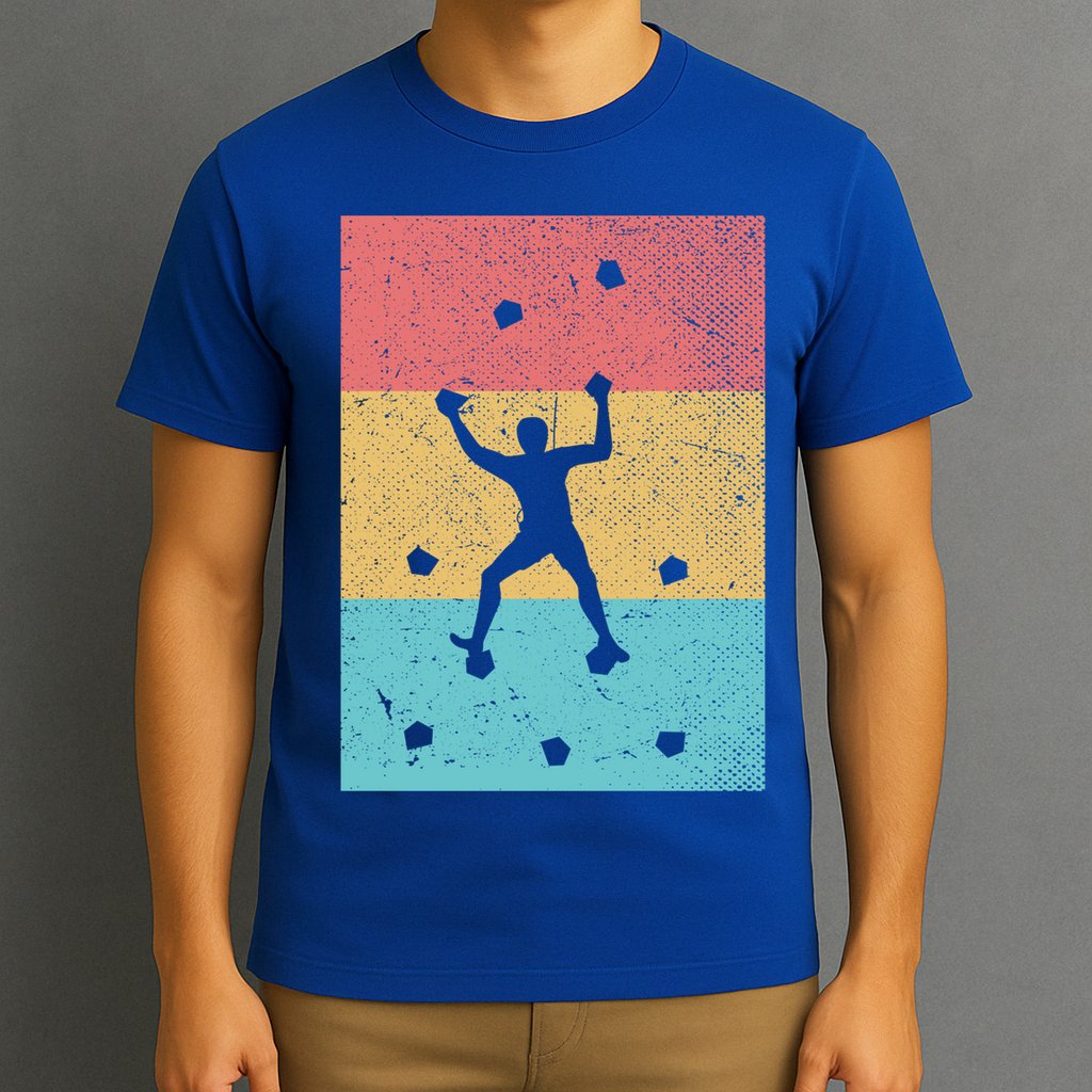 Climb Boulder Retro Wall Climber Sports Hobby Climbing Gift T-Shirt