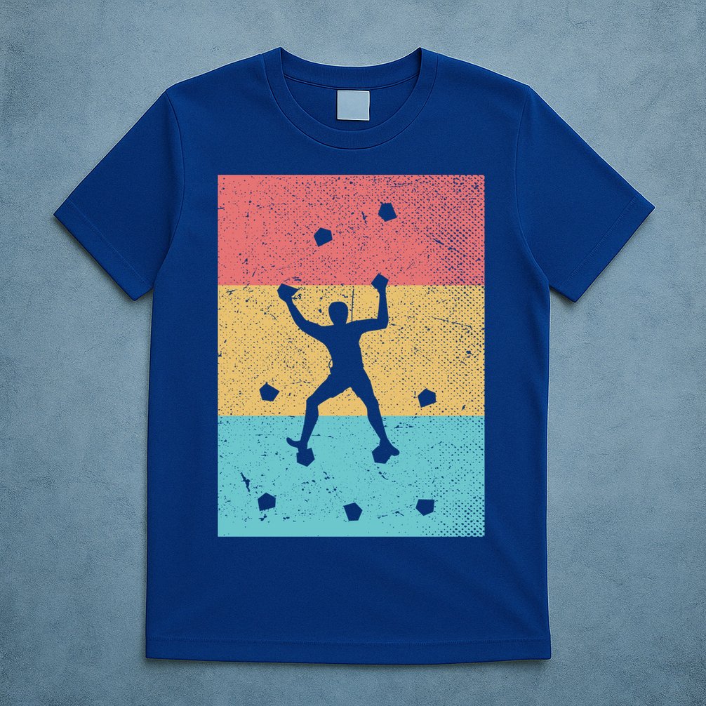 Climb Boulder Retro Wall Climber Sports Hobby Climbing Gift T-Shirt