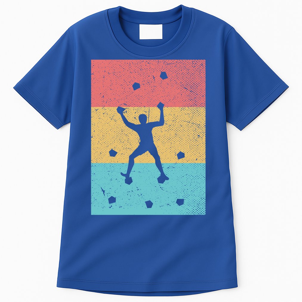 Climb Boulder Retro Wall Climber Sports Hobby Climbing Gift Tall T-Shirt