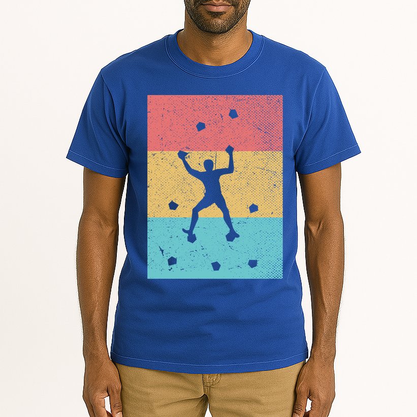 Climb Boulder Retro Wall Climber Sports Hobby Climbing Gift Tall T-Shirt