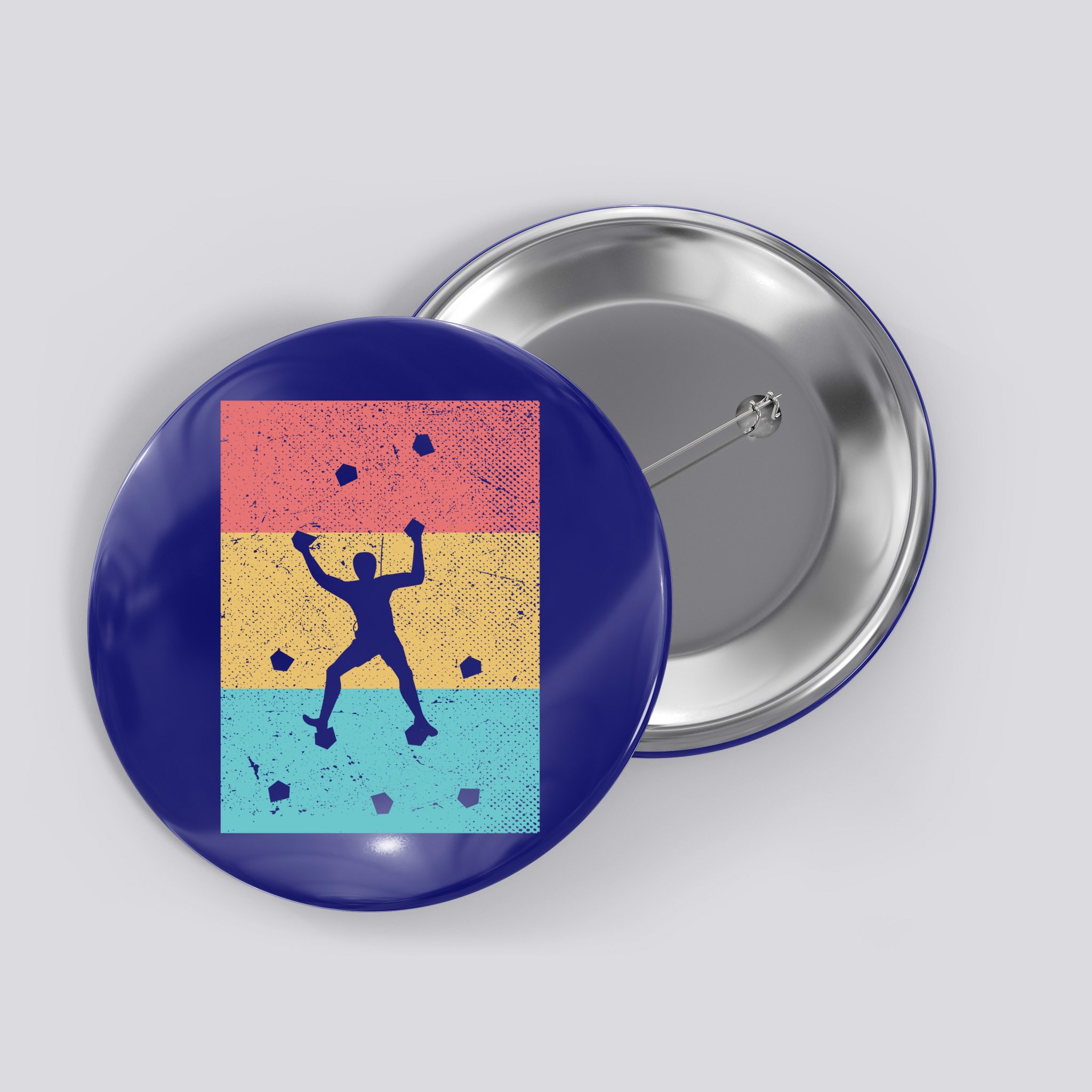 Climb Boulder Retro Wall Climber Sports Hobby Climbing Gift Button