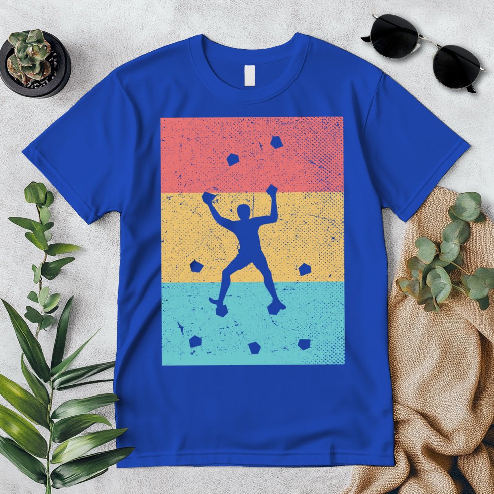 Climb Boulder Retro Wall Climber Sports Hobby Climbing Gift Premium T-Shirt