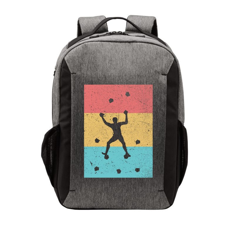 Climb Boulder Retro Wall Climber Sports Hobby Climbing Gift Vector Backpack