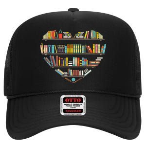 Cool Books Reading Book Lover Literacy Librarian High Crown Mesh Back Trucker Hat