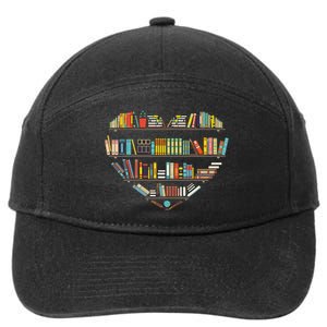 Cool Books Reading Book Lover Literacy Librarian 7-Panel Snapback Hat