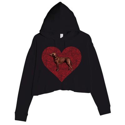 Chesapeake Bay Retriever Valentines Day Dog Love Fingerprint Gift Crop Fleece Hoodie