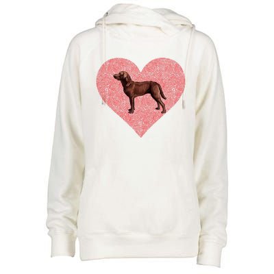 Chesapeake Bay Retriever Valentines Day Dog Love Fingerprint Gift Womens Funnel Neck Pullover Hood