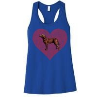 Chesapeake Bay Retriever Valentines Day Dog Love Fingerprint Gift Women's Racerback Tank