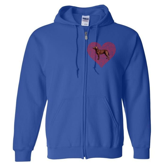 Chesapeake Bay Retriever Valentines Day Dog Love Fingerprint Gift Full Zip Hoodie