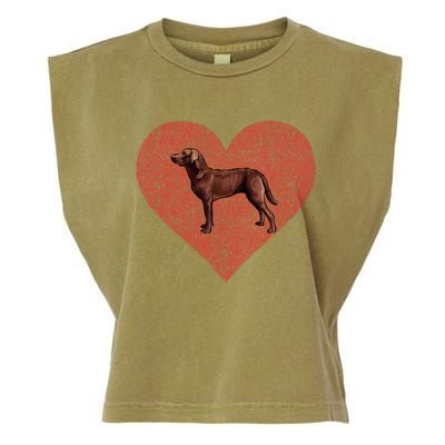 Chesapeake Bay Retriever Valentines Day Dog Love Fingerprint Gift Garment-Dyed Women's Muscle Tee