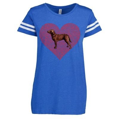 Chesapeake Bay Retriever Valentines Day Dog Love Fingerprint Gift Enza Ladies Jersey Football T-Shirt