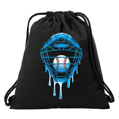 Cool Baseball Respect The Drip Melted Ice Cream Baseball Drawstring Bag