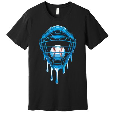 Cool Baseball Respect The Drip Melted Ice Cream Baseball Premium T-Shirt