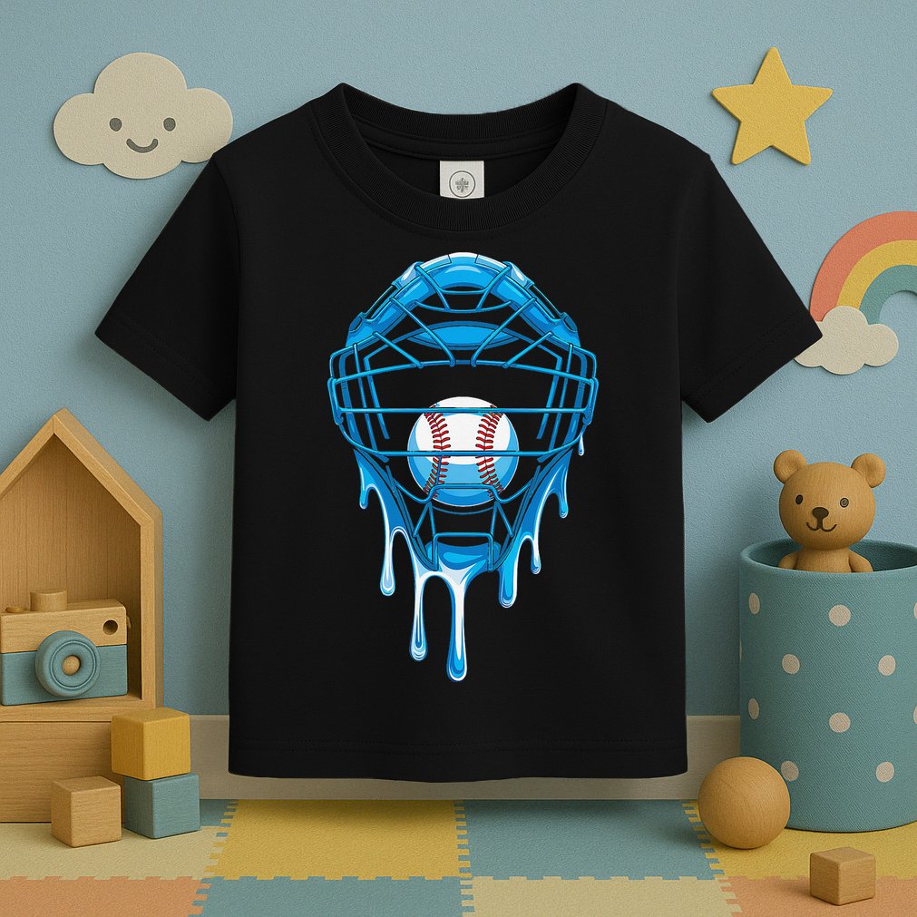 Cool Baseball Respect The Drip Melted Ice Cream Baseball Toddler T-Shirt