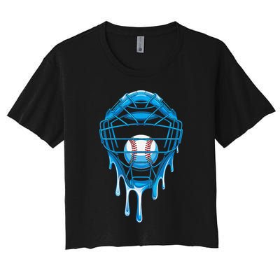 Cool Baseball Respect The Drip Melted Ice Cream Baseball Crop Top