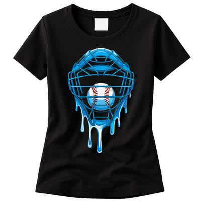 Cool Baseball Respect The Drip Melted Ice Cream Baseball Womens T-Shirt