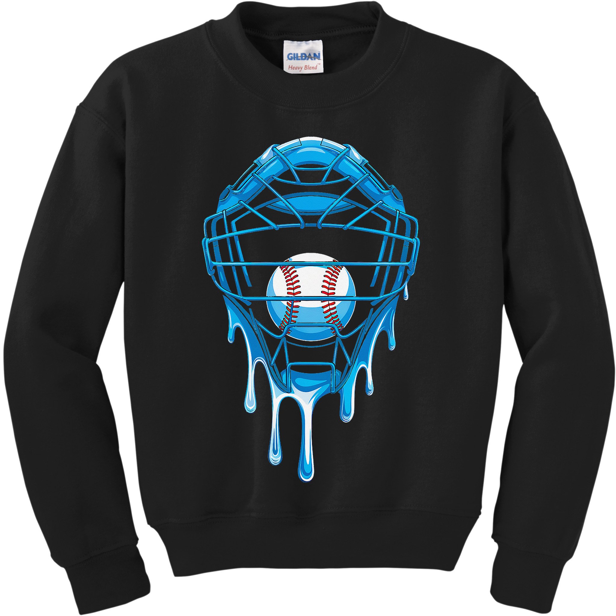 Cool Baseball Respect The Drip Melted Ice Cream Baseball Kids Sweatshirt