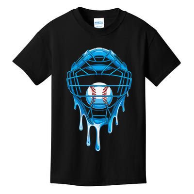 Cool Baseball Respect The Drip Melted Ice Cream Baseball Kids T-Shirt