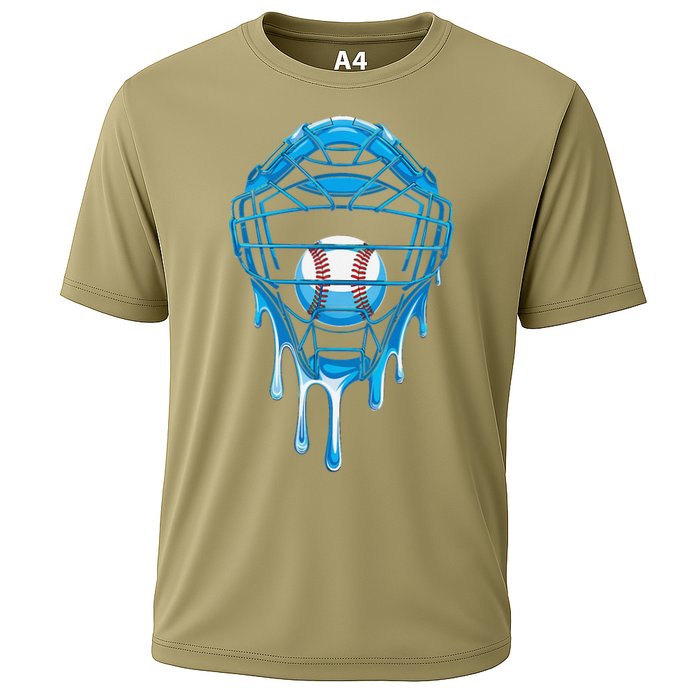 Cool Baseball Respect The Drip Melted Ice Cream Baseball Cooling Performance Crew T-Shirt