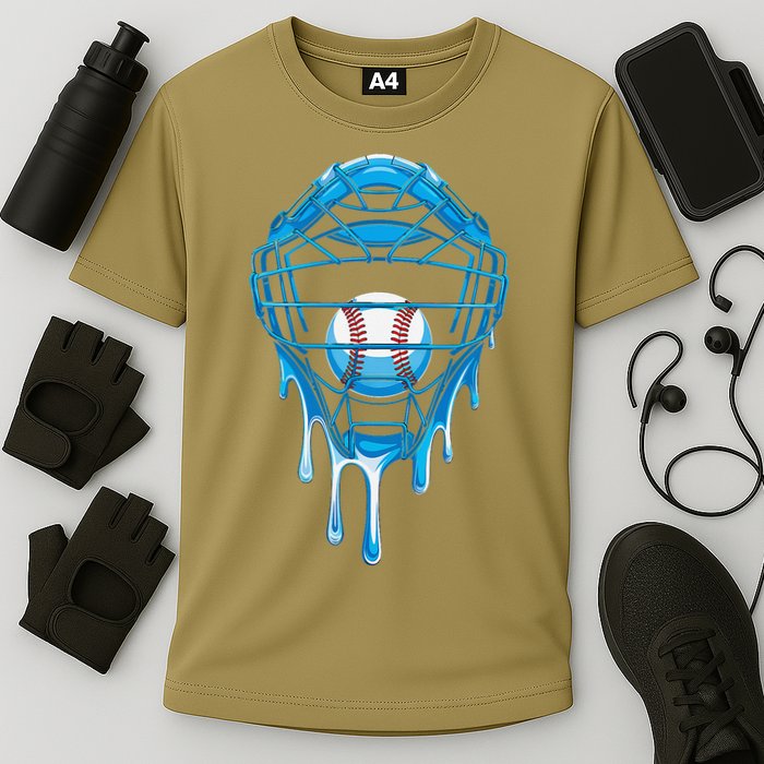 Cool Baseball Respect The Drip Melted Ice Cream Baseball Cooling Performance Crew T-Shirt
