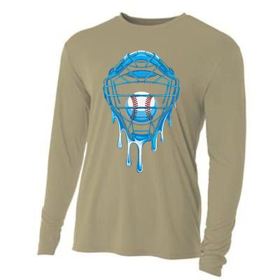 Cool Baseball Respect The Drip Melted Ice Cream Baseball Cooling Performance Long Sleeve Crew
