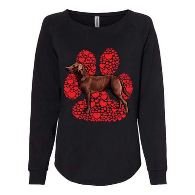 Chesapeake Bay Retriever Valentines Day Dog Love Paw Gift Womens California Wash Sweatshirt