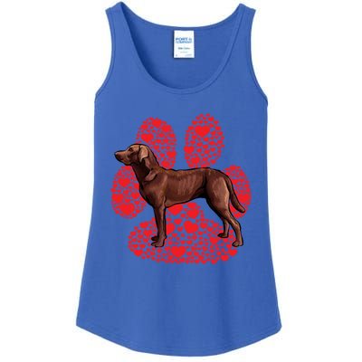 Chesapeake Bay Retriever Valentines Day Dog Love Paw Gift Ladies Essential Tank