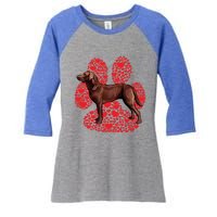 Chesapeake Bay Retriever Valentines Day Dog Love Paw Gift Women's Tri-Blend 3/4-Sleeve Raglan Shirt