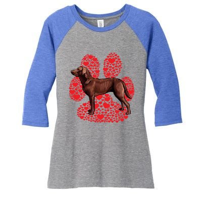 Chesapeake Bay Retriever Valentines Day Dog Love Paw Gift Women's Tri-Blend 3/4-Sleeve Raglan Shirt