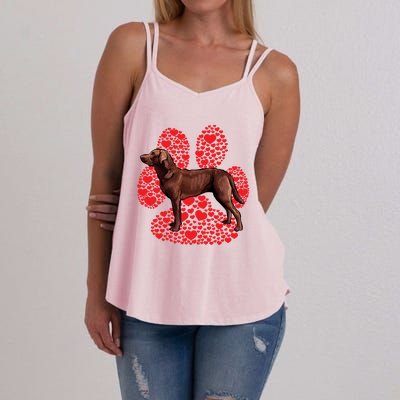 Chesapeake Bay Retriever Valentines Day Dog Love Paw Gift Women's Strappy Tank