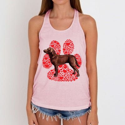 Chesapeake Bay Retriever Valentines Day Dog Love Paw Gift Women's Knotted Racerback Tank