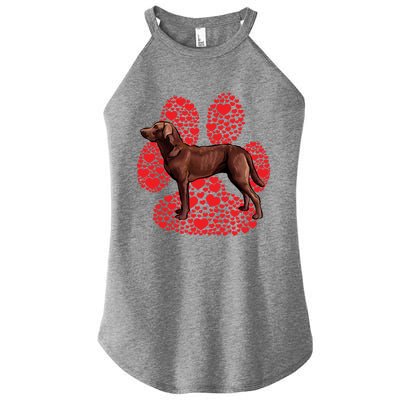 Chesapeake Bay Retriever Valentines Day Dog Love Paw Gift Women's Perfect Tri Rocker Tank