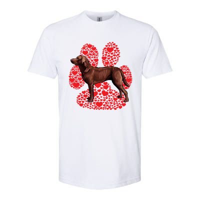 Chesapeake Bay Retriever Valentines Day Dog Love Paw Gift Softstyle® CVC T-Shirt