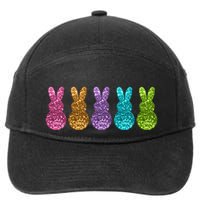 Cute Bunny Rabbits Easter Colorful 7-Panel Snapback Hat