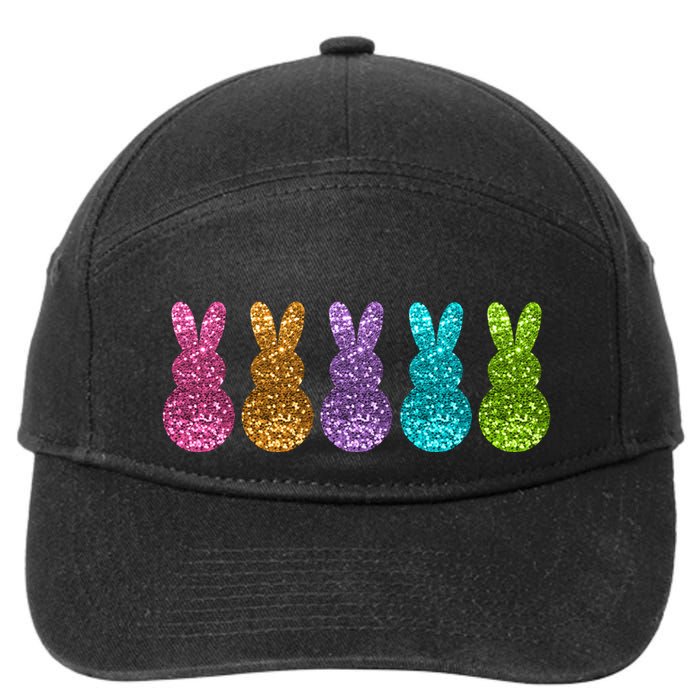 Cute Bunny Rabbits Easter Colorful 7-Panel Snapback Hat