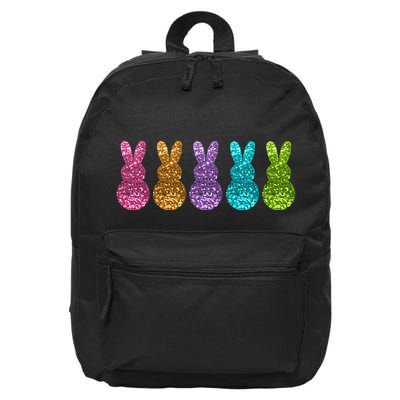 Cute Bunny Rabbits Easter Colorful 16 in Basic Backpack