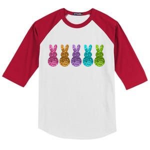 Cute Bunny Rabbits Easter Colorful Kids Colorblock Raglan Jersey