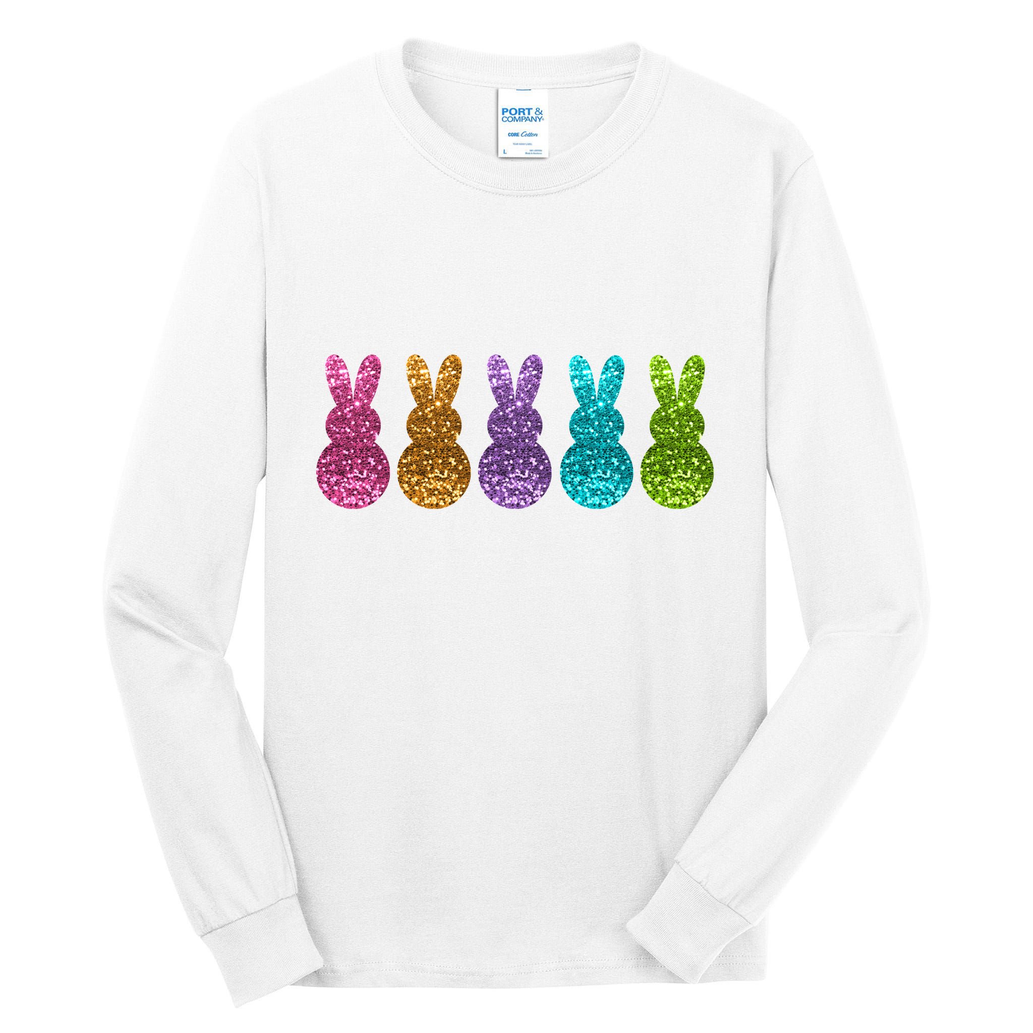 Cute Bunny Rabbits Easter Colorful Tall Long Sleeve T-Shirt